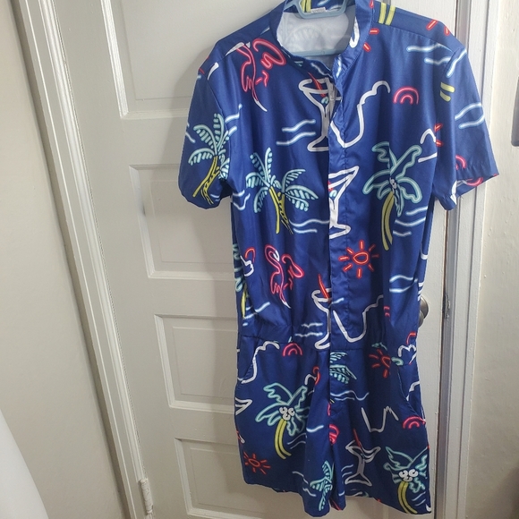 Men's Shorts Romper Hawaiian 80s 90s Large - Picture 7 of 11